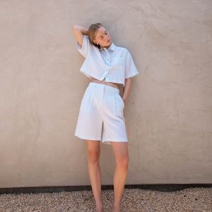 Oak and Fort Linen Blend Crop